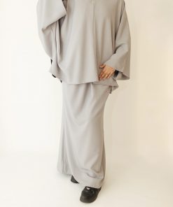 Ensemble Selwa : haut ample et jupe longue effet lin