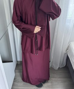 Burkini 4 pièces bordeaux – Élégance et couvrance totale