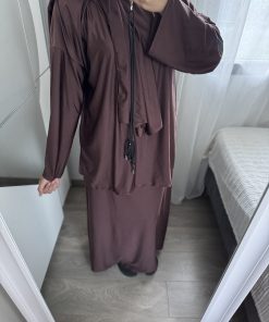 Burkini 4 pièces marron – Élégance et couvrance totale