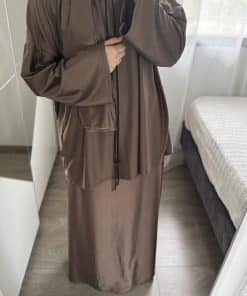 Burkini marron fluide pour femme musulmane – taille jusqu’au 44