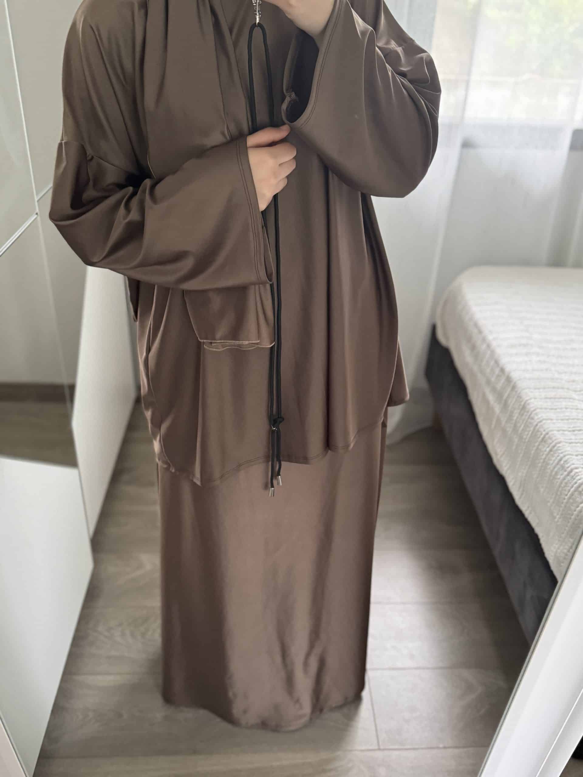 Burkini marron fluide pour femme musulmane – taille jusqu’au 44