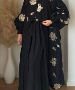 Ensemble robe à bretelles + chemise brodée – Taille unique jusqu’au 48