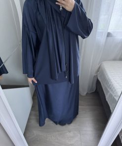 Burkini 4 pièces bleu marine – Élégance et couvrance totale