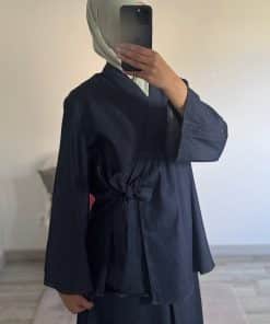 Haut en Denim Brut – Élégance Minimaliste et Finition Premium