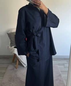 Haut en Denim Brut – Élégance Minimaliste et Finition Premium