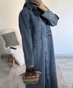 Robe en jean premium mastour – Coupe ample et fluide, denim bleu clair