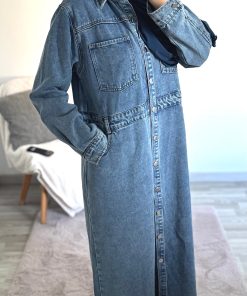 Robe en jean premium mastour – Coupe ample et fluide, denim bleu clair