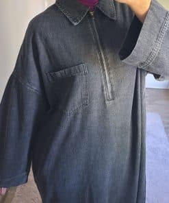 Abaya en jeans à zip