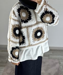 Haut en tricot ajouré “Sahra” – Élégance naturelle et touche bohème