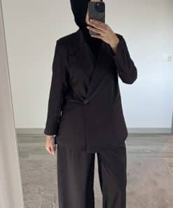 Ensemble Tailleur Élégance SAFA (Blazer + Pantalon) – Marron Foncé