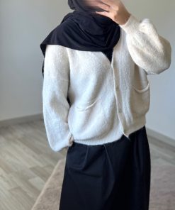 Jupe Trapèze “Noir Élégance” – Effet Trench Imperméable