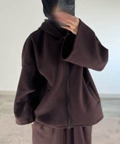 Ensemble chaud et mastour – Jupe longue & veste à capuche zippée