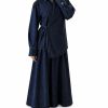 Ensemble en jean jupe trapèze & kimono noué – Mastour chic
