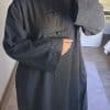 Robe en jean, bouton asiatique