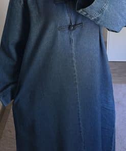 Robe en jeans bouton asiatique
