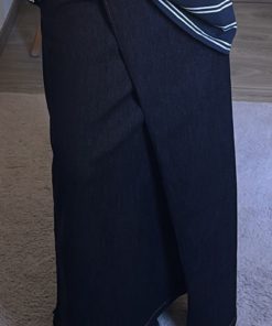 Jupe longue en jean portefeuille femme